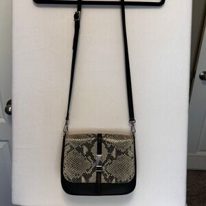 Valentina Fiore Genuine Leather Snake Embossed Crossbody Bag Made in Italy
